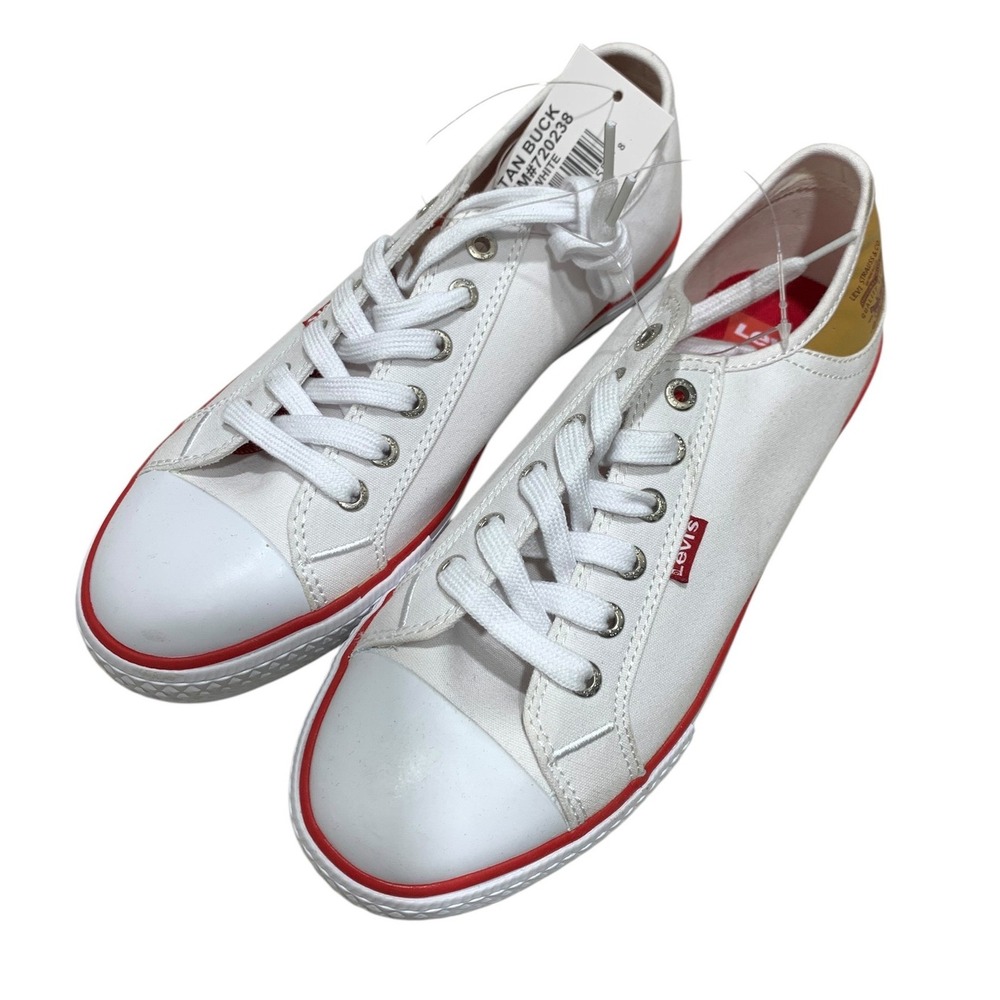 Levis Stan Buck Womens White Canvas Low Top Sneakers 720238 8.5 casual